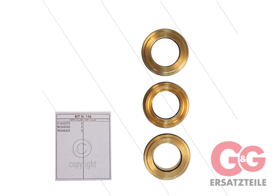Kit 139 - Satz Messing Ringe + O-Ringe Ø18mm (3x) - Serie 51 Misting - HXM