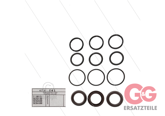 Kit 141 - Manschettensatz Ø18mm für 3 Plunger - Serie 51 Mis