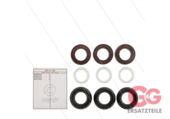 Kit 153 - Manschettensatz Ø13mm für 3 Plunger - Serie 44