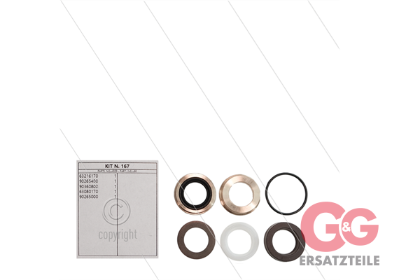 Kit 167 - kompletter Dichtsatz Ø18mm für 1 Plunger - Serie 63