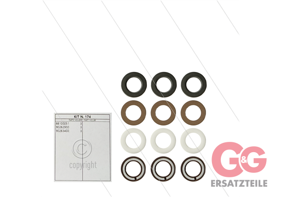 Kit 174 - Satz Hochdruck- und Niederdruckdichtungen Ø16mm (3x) - Serie 66