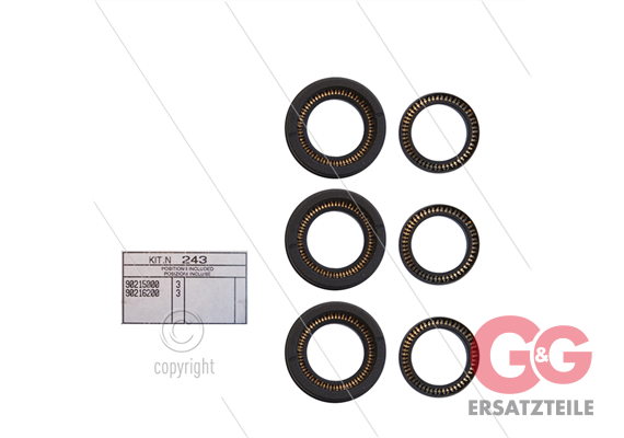 Kit 243 - Manschettensatz Ø15mm für 3 Plunger - Serie 60(V)HT