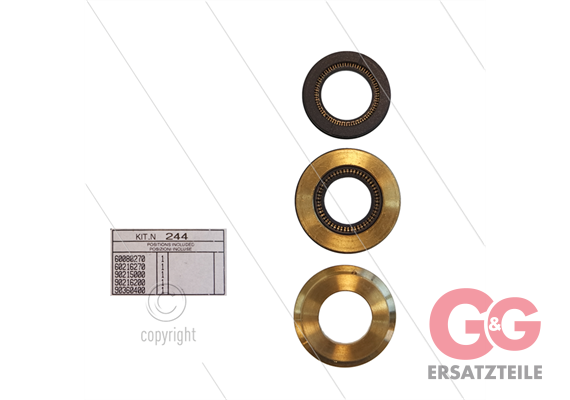 Kit 244 - kompletter Dichtsatz Ø15mm für 1 Plunger - Serie 60 (V)HT