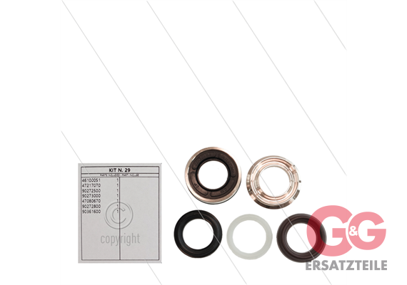 Kit 29 - kompletter Dichtsatz Ø22mm für 1 Plunger - Serie 47 + 48