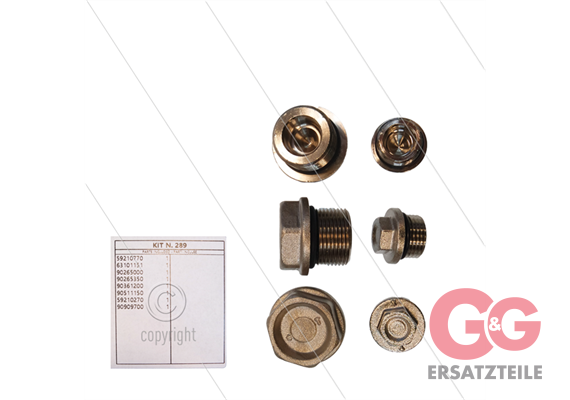 Kit 292 - Satz Ventilstopfen + O-Ringe (6x) - Messing vernic