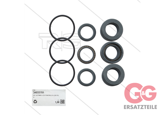 Kit 337 - Manschettensatz Ø15mm für 3 Plungers - Serie SS1 (53)