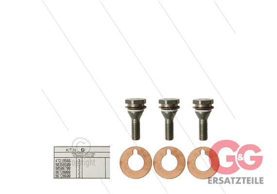 Kit 6 - Satz Plungerschrauben + Dichtungen (3x) - Serie 47 + 48 + 50
