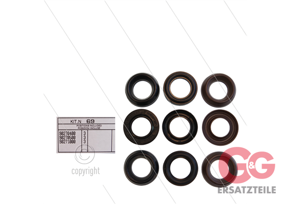 Kit 69 - Manschettensatz Ø20mm für 3 Plunger - Serie 47 + 48