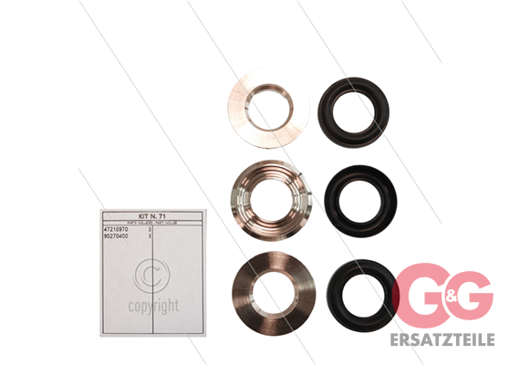 Kit 71 - Satz Messing Zwischenringe + restop-Ringe Ø20mm (3x) - Serie 47 + 48 + 69