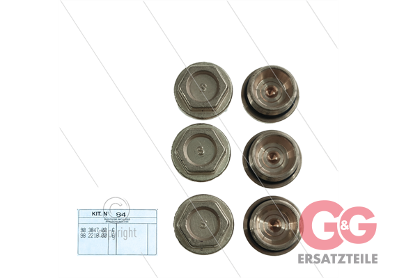 Kit 84 - Satz Ventilstopfen + O-Ringe (6x) - M24x1.5 - Serie 51