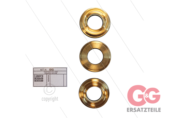 Kit 86 - Satz Messingringe + O-Ringe Ø15mm ( 3x) - Serie 51