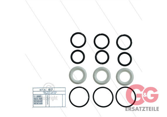 Kit 87 - Manschettensatz Ø15mm für 3 Plunger