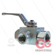 Kugelhahn 1/2" - 3-Wege - Stahl - L-Bohrung - 400 Bar - 3 x 1/2"IG | Bild 3
