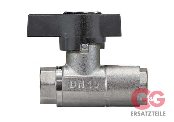 Kugelhahn 1/2"IG 210 bar Messing vernickelt mit Flügelgriff