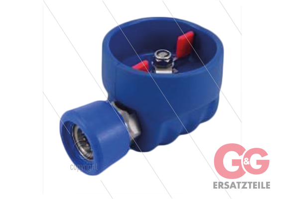 Kugelhahn 1/2" - mit Schutz - Edelstahl 304 - 60 Bar - max 95°C - 1/2" IG x ST3100 Schnell