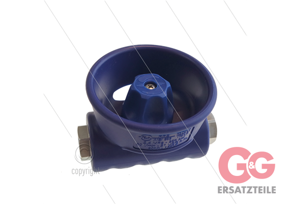Kugelhahn 1/2" - RPS - mit Schutz - Edelstahl 303 - 24 Bar - 80 l/min - max 90°C - 2 x 1/2