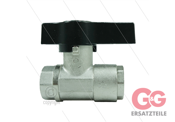 Kugelhahn - 3/8" - Messing verchromt - 210 Bar - max 60°C - 2 x 3/8" IG