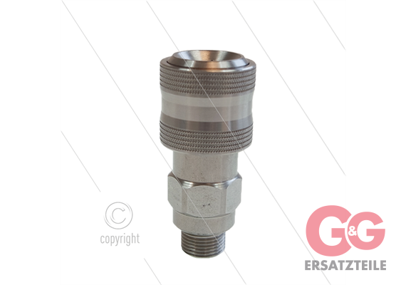 Kupplung 3/8" AG - passend für KEW - komplett VA - entkuppelt nach vorne