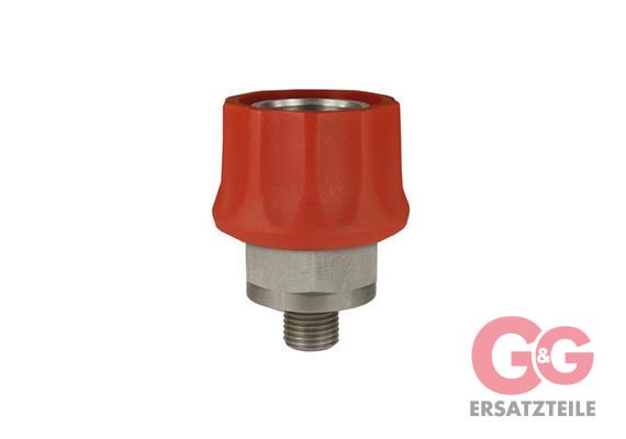 Kupplung ST-45-600 1/4 AG Edelstahl rot