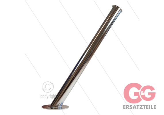Lanzenhalter - Edelstahl - für Bodenmontage - mit Leckanschluss Ø20mm - L=740mm - Ø60mm