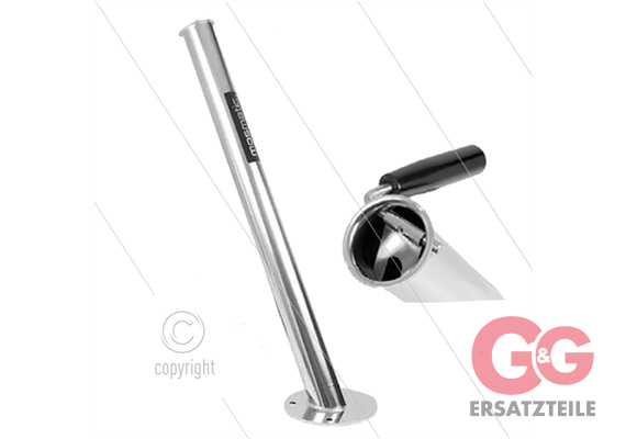 Lanzenhalter - Edelstahl - für bodenmontage - mit leckanschluss Ø20mm - mit lanzen-stop