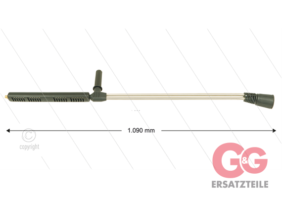 LD9 Doppellanze - L=1090mm - Edelstahl - mit Seitengriff - 250 Bar - max 160°C