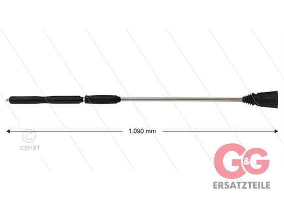LDM11 Doppellanze mit Regulierung im griff - L=1090mm - Edelstahl - 280 bar - max 160°C