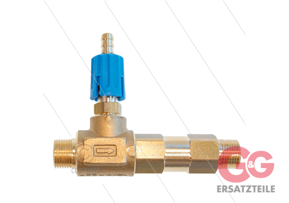 LS12 - Schauminjektor - Messing - Ø2.1mm (120) - 220 Bar - 35 l/min - max 90°C - 2x 3/8" A