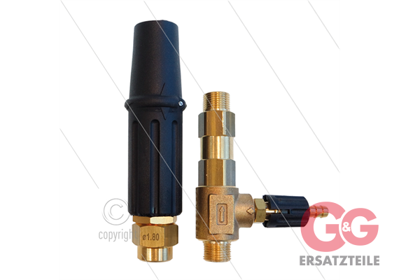 LS3 - Schaumlanze kurz (Düse 1,8mm) + Injektor (Düse 1,2mm - 040) - 60 bis 160 Bar - 5 bis