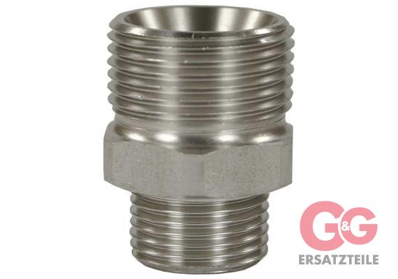 M22x1,5 : 3/8"AG Gegennippel Edelstahl Länge: 29 mm