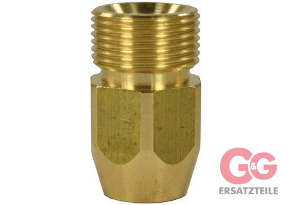 M22x1,5 AG : 1/4"IG Gegennippel mit innen 6-Kant Länge: 38 mm