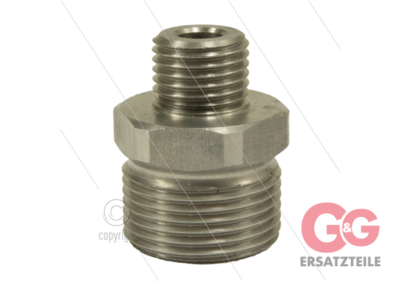 M22x1,5 - Gegennippel - Edelstahl - 500 Bar - 1/4" AG