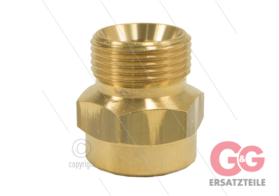 M22x1,5 - Gegennippel - Messing - 250 Bar - 1/2" IG