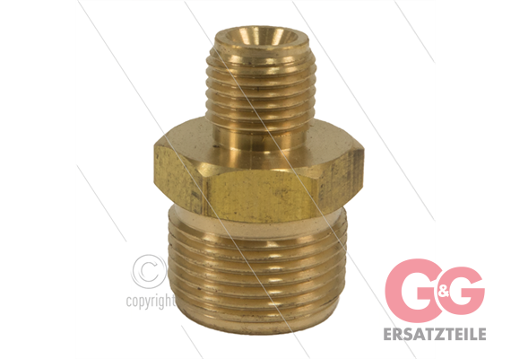 M22x1.5 - Gegennippel - Messing - 250 Bar - 1/4" AG