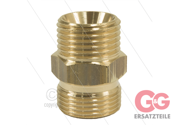 M22x1,5 - Gegennippel - Messing - 250 Bar - Ø14mm - max 150°C - 1/2" AG