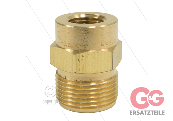 M22x1,5 - Gegennippel - Messing - 250 Bar - Ø14mm - max 150°C - 1/4" IG