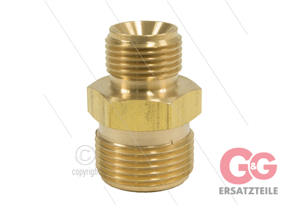 M22x1,5 - Gegennippel - Messing - 250 Bar - Ø14mm - max 150°C - 3/8" AG