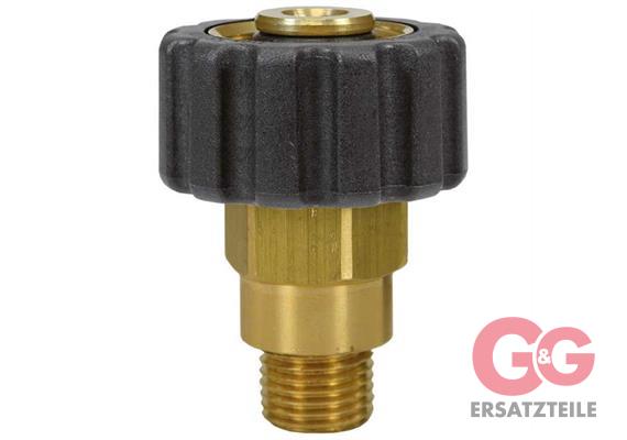 M22x1,5 IG : 1/4"AG Handverschrabung Messing Länge: 49 mm
