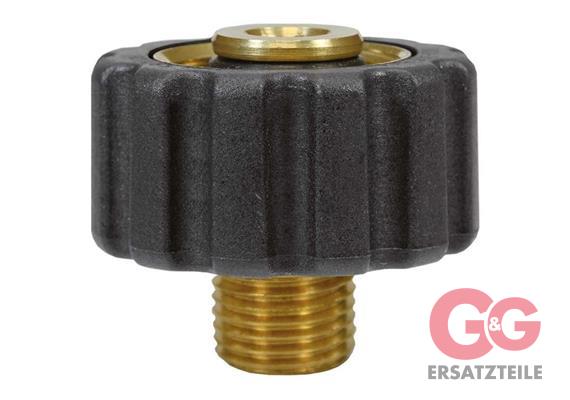 M22x1,5 IG : 1/4"AG Handverschraubung Messing Länge: 28 mm