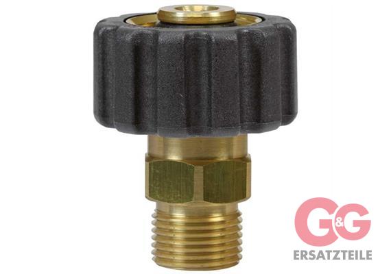 M22x1,5 IG : 3/8"AG Handverschraubung Messing Handrad Schwarz