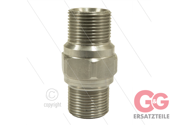M22x1.5 - Schlauchverbinder - Edelstahl - 500 Bar - Ø14mm - max 150°C - L=54mm