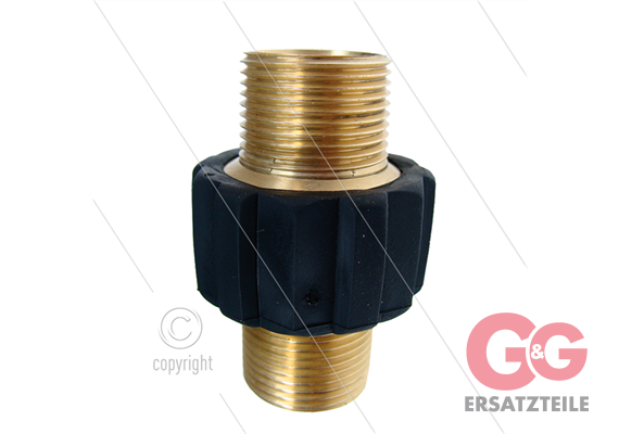 M22x1.5 - Schlauchverbinder mit Gummischutz - Messing - 400 Bar - Ø14mm - max 150°C