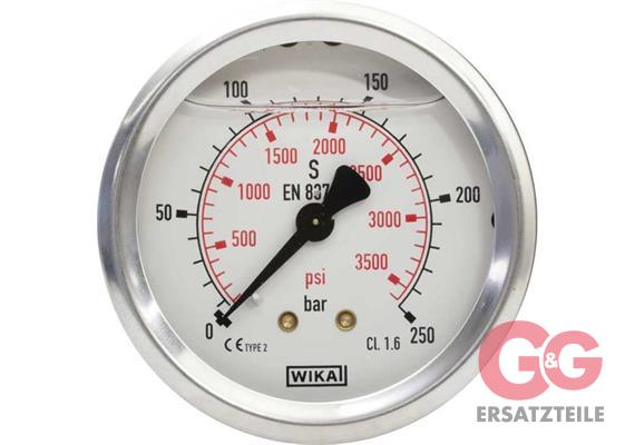 Manometer 63 mm 0-160 bar 1/4"AG Edelstahl WIKA Anschluß hinten