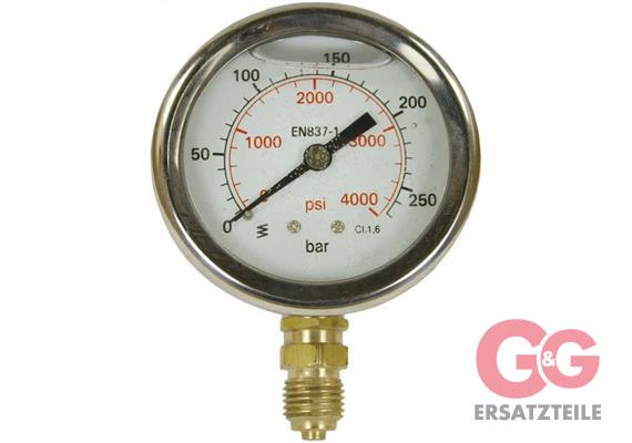 Manometer 63 mm 0-25 bar 1/4"AG Edelstahl Anschluß unten