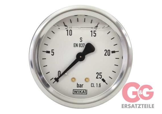 Manometer 63 mm 0-25 bar 1/4"AG Edelstahl WIKA Anschluß hinten