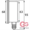 Manometer 63 mm 0-40 bar 1/4"AG Edelstahl Anschluß unten | Bild 2