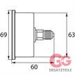 Manometer 63 mm 0-400 bar 1/4"AG Edelstahl Anschluß hinten | Bild 2