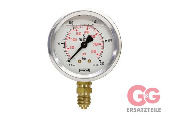 Manometer 63 mm 0-400 bar 1/4"AG Edelstahl WIKA  Anschluß unten