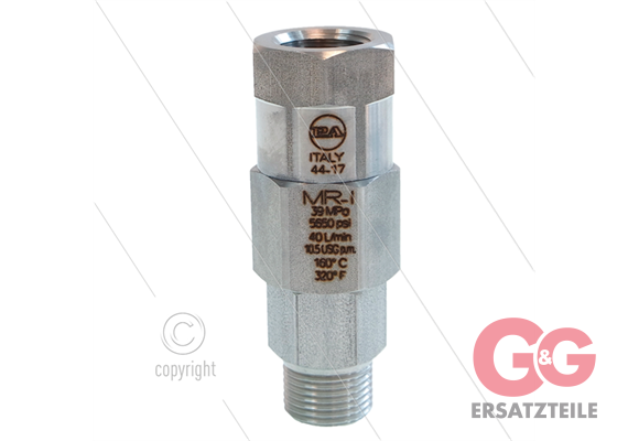 MR-I - Drehgelenk - Edelstahl - 350 Bar - 40 l/min - max 90°C - 30 U/min - 3/8" IG x 3/8"