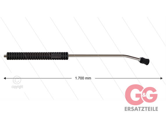 MT3 - Lanze - L=1700mm - gebogen - Edelstahl - umspritzter Isolierung 2 x L=290mm